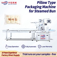 Machine d'emballage entièrement automatique pour aliments surgelés, type coussin, pour barquettes alimentaires et pains vapeur