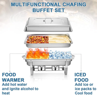 Réchaud de Buffet Professionnel en Acier Inoxydable pour Hôtels et Restaurants, Bain-Marie Chauffe-Plat à Gaz pour Traiteur et Maintien au Chaud