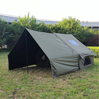 Tente Gonflable 6+6 en Coton TC Imperméable Portable Quatre Saisons à Montage Automatique pour Camping en Plein Air avec Fenêtre Panoramique
