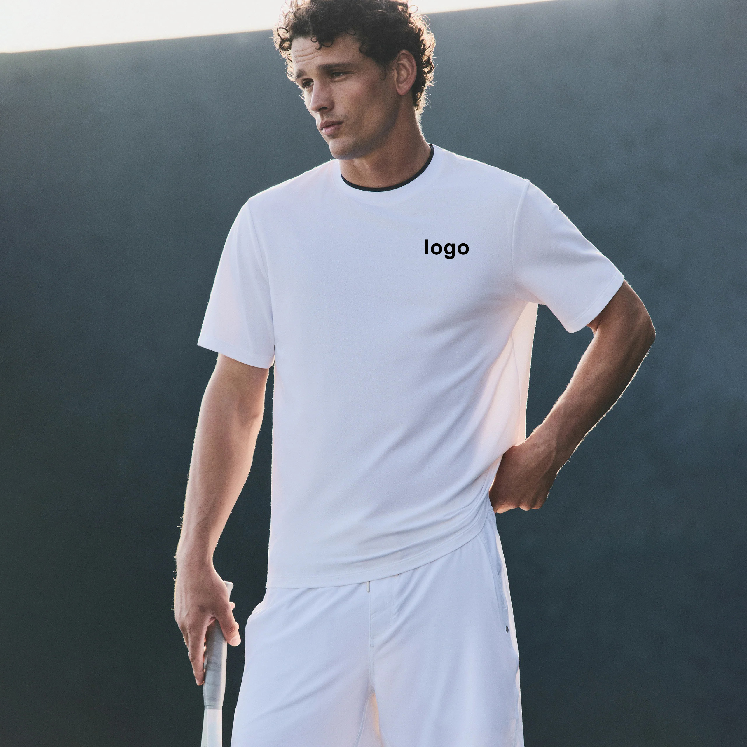 Manufacturer Moisture Wicking Stretch Knit Breathable Quick Dry Blank Comfort Fitness Training Gym T Shirts Tops Custom Logo
