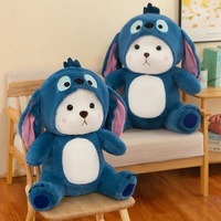 Prix de gros Personnage de dessin animé Point Ours Peluche Chapeau Réversible Surprise Animal Jouets en peluche