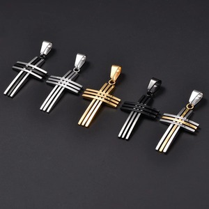 Collier pendentif croix ajourée en acier inoxydable pour femmes et hommes, breloques de prière, chaîne en métal, accessoires de bijoux de foi chrétienne - Product Image 3