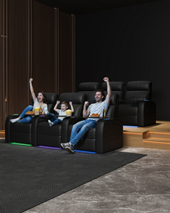Sillón Reclinable Eléctrico Inteligente para Sala de Estar Moderna, Extensible, con Espuma Viscoelástica, Cuero Genuino, Estructura de Madera, 3 Plazas, Modelo 189-R3 Premium - Product Image 4