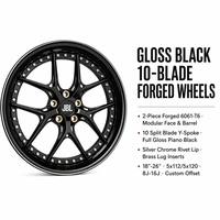 Nuevas llantas forjadas JBL de 18-26 pulgadas, de 2 piezas, negro brillante, con 10 radios divididos y borde remachado, 5x112 5x120, para coches deportivos de alto rendimiento.