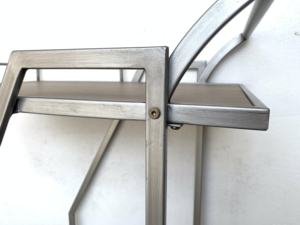 Gran oferta, carro de barra de madera y metal de <span class=keywords><strong>2</strong></span> niveles con ruedas giratorias, estante de almacenamiento de diseño moderno para aperitivos y fiestas para hoteles - Product Image 3