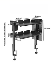 Organisateur de bureau multifonctionnel CHICON à double niveau, type sur pied, détachable, flexible, en acier au carbone, montage sur table, bureau, jeu