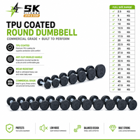 Juego de mancuernas redondas de TPU SK, pesas libres comerciales para entrenamiento de fuerza, equipo para gimnasios, estudios de fitness y uso doméstico.