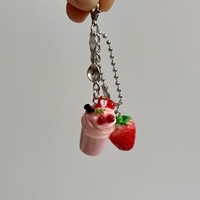 Mengda Ins Girly Heart Fruit Smoothie Handgemaakte Kreeftgespsluiting Hangertje appel Telefoonketting Tasaccessoire Veelzijdige Sleutelhanger