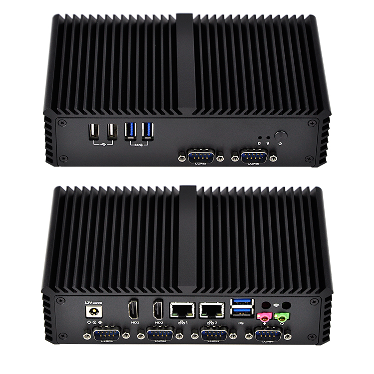 Barebone системы Intel безвентиляторный промышленный компьютер мини ПК i3 i5 i7 Barebone компьютер для машины