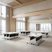 Table de formation pliable en gros, table de conférence et chaises, bureau de formation mobile et multifonctionnel
