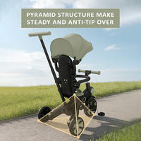 Tricycle bébé réglable OEM avec cadre pliable 9 en 1 et dossier réversible pour l'apprentissage de la conduite des tout-petits