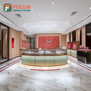 Custom Jewelry Display Counter Wood Frame Jewelry Shop Showcase Cabinet - Product Image 5