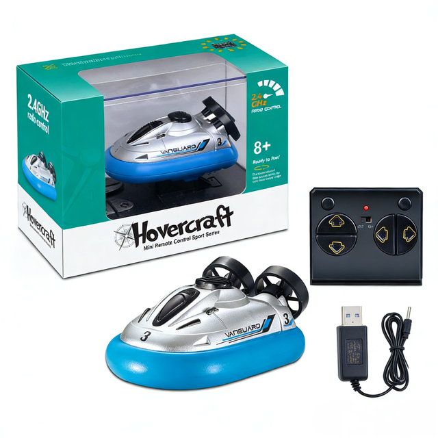 KSF 2.4G Mini Air Boat Inflatable RC Remote Control Hovercraft Toy Waterproof Rechargeable Model High Speed Racing Boat