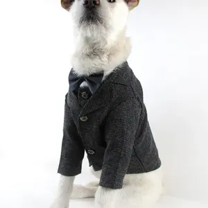 Smoking classique en polyester pour bouledogues français <span class=keywords><strong>et</strong></span> chats nouveau costume de chien d'hiver <span class=keywords><strong>et</strong></span> de printemps à motif solide - Product Image 3
