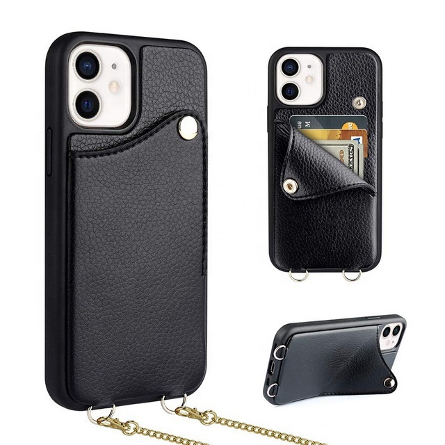 New Modern Custom Leather Phone case with Card Slot Crossbody Phone Bag Leather for Phone 16