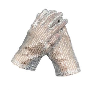Guantes de Lentejuelas Brillantes para Niños y Adultos, Guantes de Disfraz Plateados con Lentejuelas Brillantes para Fiestas de Disfraces, Halloween, Navidad - Product Image 1