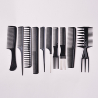 Ensemble de 10 Peignes à Cheveux en Plastique de Haute Qualité avec Logo Personnalisé, Peigne de Coiffure Antistatique pour Salon et Barbier