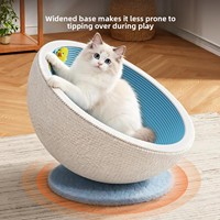 All-in-One Robuster, fusselfreier, runder Katzenkratzbaum mit Bett und Kratzpfosten aus nicht-haarendem Spanplattenmaterial – Katzenspielzeug zum Schutz des Sofas – Großhandel