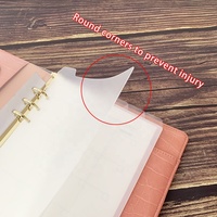 A5 Frost Top Tab Divisor Planner Carpeta de hojas sueltas Páginas de repuesto de plástico PP con 6 agujeros