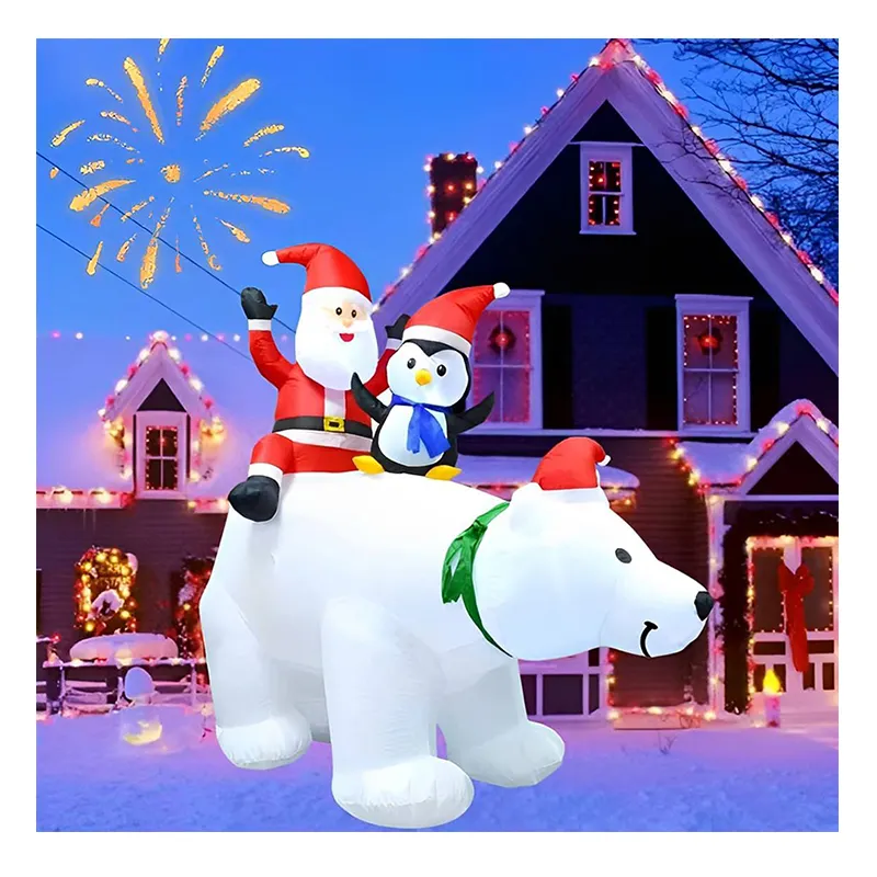 Nguồn Nhà Máy Giá Thấp Ngoài Trời Vườn Giáng Sinh Thổi UPS Inflatable Gấu Bắc Cực Trang Trí Thổi Up