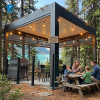 Pergola motorisée Sweet Home en aluminium et PVC, écologique, durable, avec toit rétractable à lames orientables, imperméable, protection UV