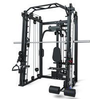 WQ Équipement de fitness multifonctionnel en métal, universel et commercial, type Gantry pour salle de sport à domicile, avec Smith Machine, banc de squat et station d'entraînement des bras