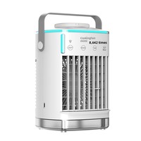 Enfriador de Aire con Función de Enfriamiento por Agua y Hielo, Modelo Compacto de Escritorio, Uso en Casa o Dormitorio, Funcionamiento Silencioso, Purificador de Aire, Control Táctil