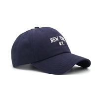 Casquette de Papa Ajustable en Coton 100% Personnalisée 6 Panneaux, Logo Brodé NEW YORK, Vente en Gros, Casquettes de Baseball et de Sport Personnalisées