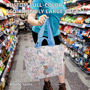 Sacs en PP tissés personnalisés Ruiding imprimés en couleur, grande capacité, avec fermeture à l'épaule, pour le shopping écologique, vente en gros - Product Image 2