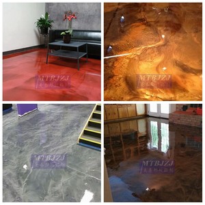 Revêtement et <span class=keywords><strong>peinture</strong></span> pour sols en résine époxy métallique de la marque MTBJZJ pour maisons commerciales en béton avec application au pinceau - Product Image 1