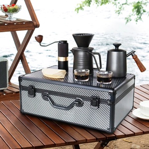 Ensemble d'outils pour cafetière kit d'accessoires-isolé, cafetière manuelle en acier inoxydable pour la maison, sac de voyage de Camping - Product Image 1