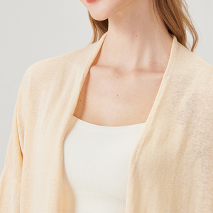 Weshallo Primavera Verano Seda <span class=keywords><strong>Lino</strong></span> Prendas de punto Suéter Cárdigans de punto fino personalizados para mujeres - Product Image 3