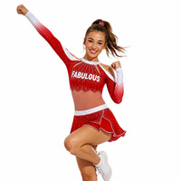 Tenues de cheerleading OEM pour hommes et femmes, ensemble assorti en tissu métallisé avec strass scintillants, tenue d'équipe universitaire
