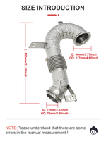 Tuyau de descente pour AMG GT43 GT50 GT53 E53 GLE53 CLS53 GLS53 S450 S500 M256 3.0T 2019+ – Tuyaux d'échappement haute performance avec isolation thermique