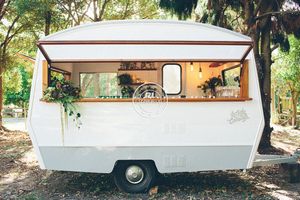 Chariot multifonctionnel remorquable en fibre de verre et aluminium pour glaces, fruits, beignets, bonbons et hot-dogs, idéal pour l'extérieur - Fabriqué en Chine - Product Image 2