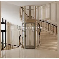 Ascenseur résidentiel compact EXW 400 kg, 3 à 5 étages, système de sécurité à porte automatique, gain de place pour maisons, personnalisable