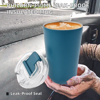 Gobelet à café isotherme en acier inoxydable à double paroi, anti-fuite, avec images personnalisées, isolation thermique de 6 à 12 heures, pour les voyages, hommes et femmes