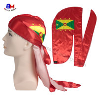 Haute qualité en gros Durag drapeau Haïti Durags pour hommes Durags soyeux Logo personnalisé impression d'usine