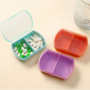 批发定制便携式迷你药丸收纳盒药盒旅行<span class=keywords><strong>2</strong></span>格带翻盖的小药丸容器 - Product Image 4