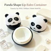 ISMAN Nouveaux contenants de baume à lèvres 5g en forme de panda mignon, étuis à rouge à lèvres vides en forme d'animaux de dessin animé pour enfants, emballages de maquillage, pots cosmétiques