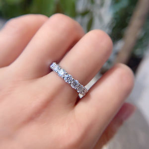 Customize Jewelry Handmade 925 Sterling Silver Rings for Women 5ct Moissanite <b>Wedding</b> Engagement Promise Fine Jewelry - Product Image 5