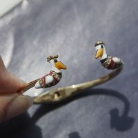 Accessoires de mode, bracelet en émail en forme de pellican pour femmes
