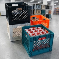 Caisse de rangement pliable en plastique HAOSEN, durable et écologique, légère, empilable et emboîtable pour le stockage alimentaire et l'emballage des légumes