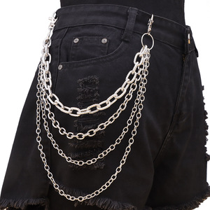 Unisex <b>Waist</b> <b>Chain</b> Four Layer Tibetan Silver Hip Hop Punk Rock Accessory Daily Wear - Product Image 1