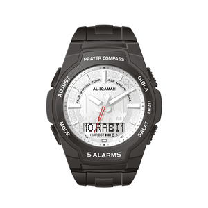 นาฬิกาละหมาดอิสลาม Bonlala รุ่นหรูหรา กันน้ำ 5BAR/Ip67 พร้อม <span class=keywords><strong>GPS</strong></span> เข็มทิศดิจิตอล ตัวเรือนเหล็ก สำหรับทุกเพศ พร้อมฟังก์ชั่นเตือนเวลาละหมาดและคิบลัต - Product Image 5