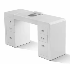 2026 Hot Selling Modern Customizable Salon Manicure Table with Marble Countertop Double Seat Storage Customizable Color & Size - Product Image 1