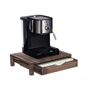 Vintage brown coffee station holder wooden 36 capacity pods storage organizer wood k cup storage drawer holder