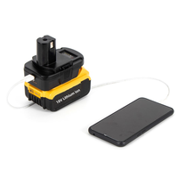 Adaptateur de batterie avec port USB pour DeWal, compatible avec les outils de perçage sans fil à batterie lithium-ion 18V Ryo-bi DM18RL