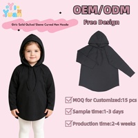 Sweat à capuche noir plissé pour filles, personnalisable, idéal pour le look urbain quotidien, les sorties décontractées et les superpositions par temps frais