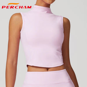 Abito da Tennis sportivo Slim Fit da donna canotta Crop Top e gonna da Tennis Set da allenamento elasticizzato senza maniche - Product Image 4